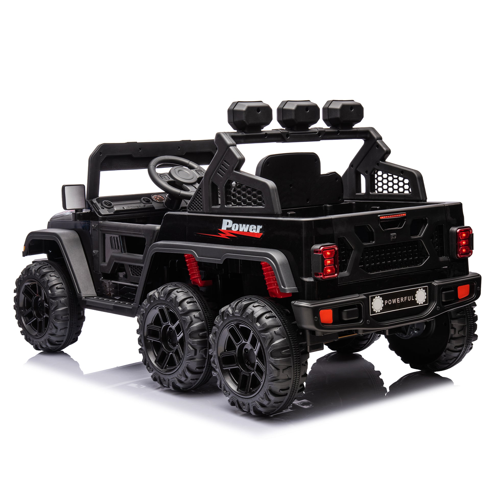 24V Ride On Large Pickup Truck Car For Kids,Ride On 4Wd Toys With Remote Control,Parents Can Assist In Driving,Bluetooth Music Version,Pickup Truck Design With Spacious Storage In The Rear. Black Polypropylene