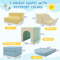9 Piece Soft Foam Climbing Blocks For Toddlers, Baby Foam Climber Toys, Crawl And Climb Foam Play Set For Kids Indoor Gym, Soft Foam Toys For Toddlers Crawling And Sliding Colorful Foam