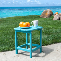 Hdpe Compact Side Table, Perfect For Indoor Outdoor Use, Ultra Durable Weather Resistant Design, Aqua Blue Aqua Blue Hdpe