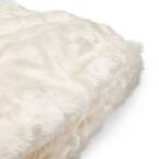 Amori Modern 3 Foot Faux Fur Bean Bag White Color White Faux Fur