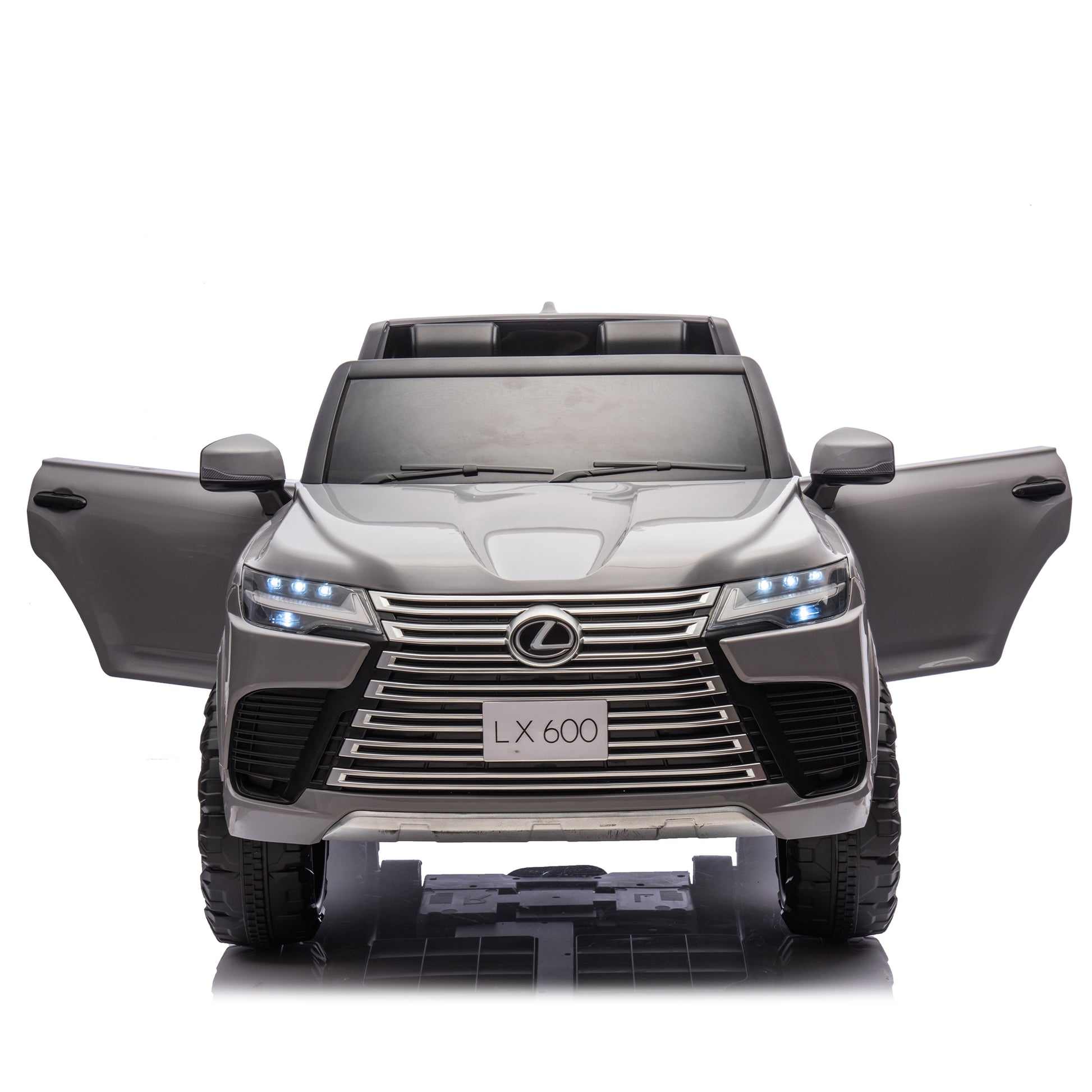 Licensed Lexus Lx600 24V Two Seater Xxl Kids Ride On Car W Parents Control,Seat Width 20 Inches,2Wd,Four Wheel Suspension,Bluetooth,Mp3,Music,Power Display,Speeds 1.86 3.11Mph For Kids. Gray Polypropylene