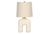 Lighting, 25"H, Table Lamp, Cream Resin, Beige Shade, Modern Cream Polyresin
