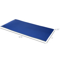 Homcom 10' X 5' Floating Mat, 3 Layer Swimming Pool Floating Water Mat Portable Foam Raft, Thick And Durable Water Activities Mat For Lake, Oceans, Blue Blue Plastic