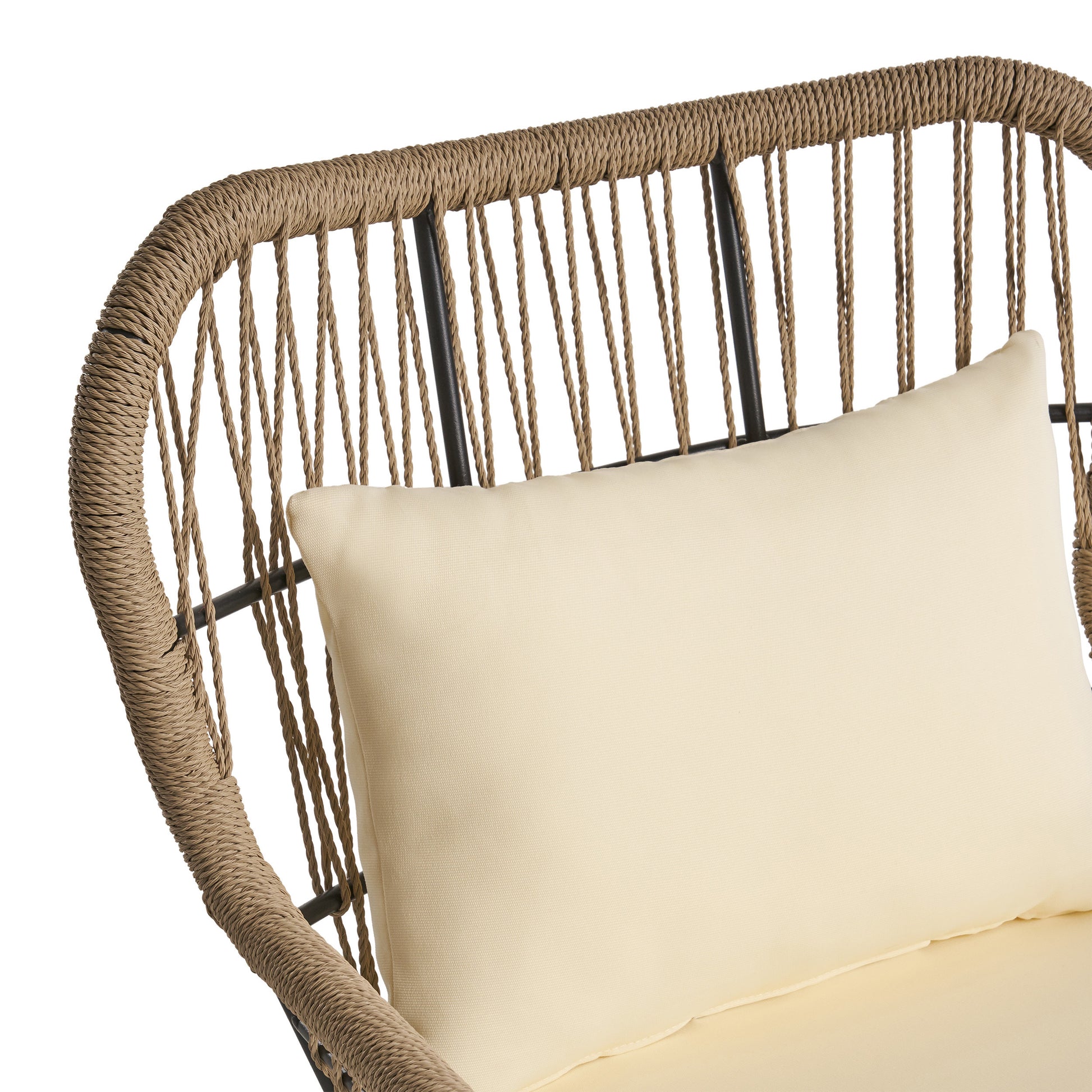 Southport Club Chair Brown Beige Woven Rope
