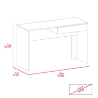 Acre Writing Computer Desk, Two Drawers Grey Computer Desk Office Modern Freestanding Rectangular Drawers Desk Rectangular Particle Board Engineered Wood