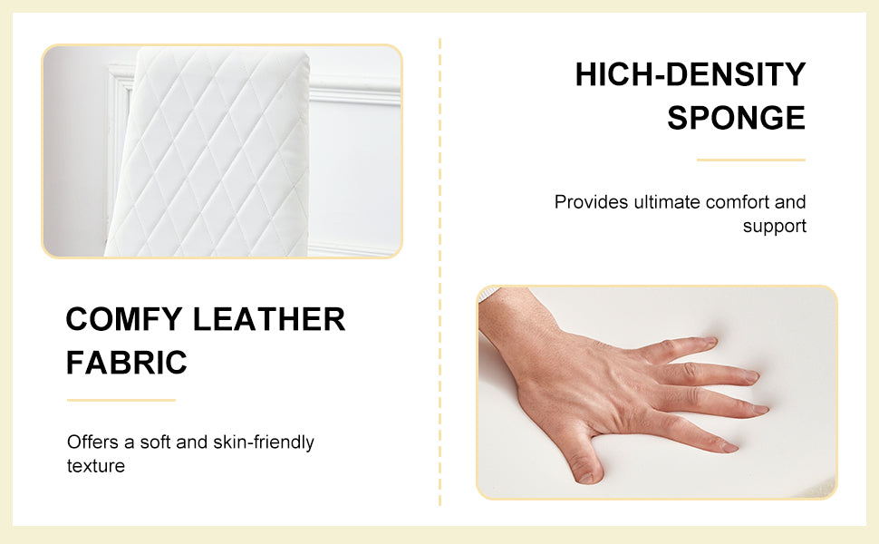 Table And Chair Set.Large Modern Rectangular Table With Brown Glass Top And Silver Metal Legs. Paired With 6 White Chairs With Checkered Armless High Back Pu Cushion And Silver Metal Legs.