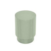 19.9 Inch H Shaped Barrel Coffee Table, Nordic Style, Simple Design, Suitable For Indoor And Outdoor Use, Made Of Magnesium Oxide, Suitable For Living Room, Bedroom Or Garden Sofa Light Green