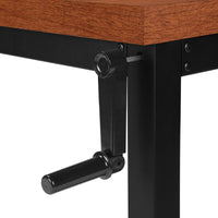 Computer Desk, Home Office, Standing, Adjustable, 48"L, Work, Laptop, Brown Laminate, Black Metal, Contemporary, Modern Cherry Particle Board