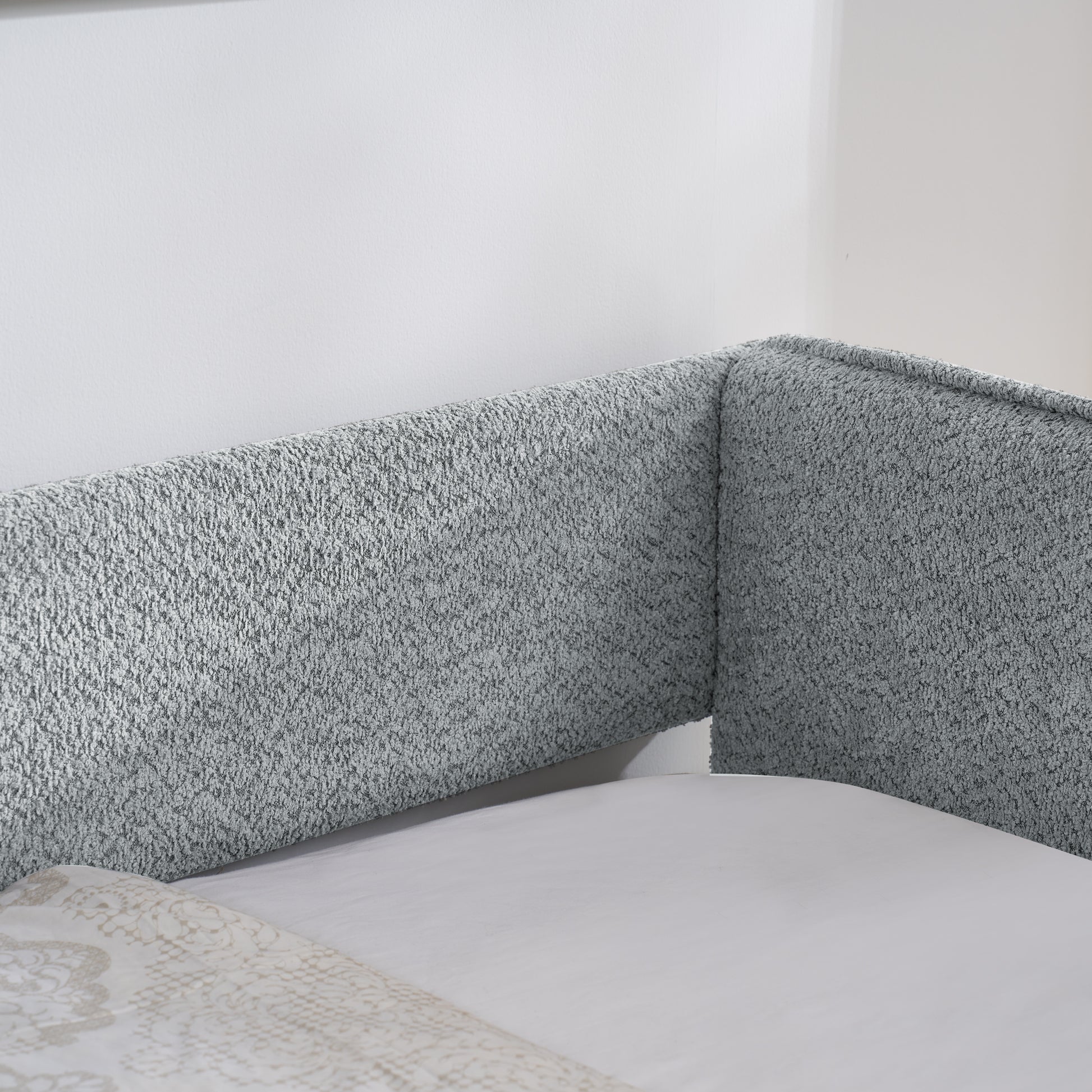 Daybed With Trundle Upholstered Tufted Sofa Bed, Twin Size, Boucle Fabric, Grey 83"X43"X29.5" Grey Boucle