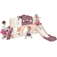 7 In 1 Toddler Slide Set, Freestanding Space Set With Slide, Kids Slide Playset Structure, Arch Tunnel And Basketball Hoop, Toy Storage Organizer For Toddlers, Kids Climbers Playground Purple 50 99 Lbs Cute 1 To 2 Years Hdpe Indoor & Outdoor Use