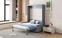 Full Size Murphy Bed Wall Bed With Cushion,Gray Full Gray Mdf Lvl