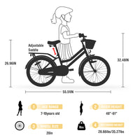 Multiple Colors,Girls Bike With Basket For 7 10 Years Old Kids,20 Inch Wheel ,No Training Wheels Included Cycling Yellow Garden & Outdoor Carbon Steel