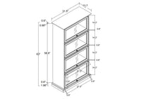 Glass Display Cabinet 4 Tier Glass Display Cabinet Storage Curio Cabinet With Flip Up Glass Doors, Collectors Showcase Toy Figure Organizers Rack, Bookcase For Living Room White Antique White Mdf