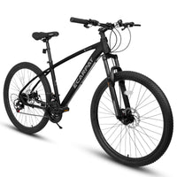 A2757 27 Inch Mountain Bike 21 Speed, Suspension Fork, Aluminum Frame Disc Brake, Mountain Biking For Both Men And Women. Black American Design Aluminium