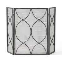 Fire Screen Black Silver Iron