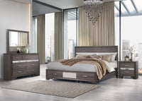 Ryder Sparkle Grey Full Bed Gray Solid Wood Mdf