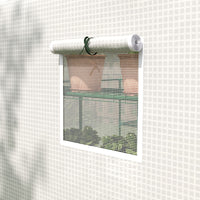 Outsunny 4.6' X 4.7' Portable Greenhouse, Water Uv Resistant Walk In Small Outdoor Greenhouse With 2 Tier U Shaped Flower Rack Shelves, Roll Up Door & Windows, White White Steel