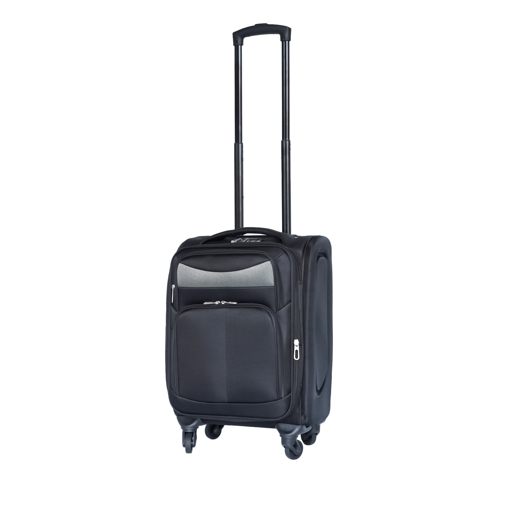 20 Inch Suitcase Black Black Oxford Fabric