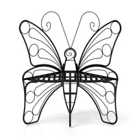 Modern Butterfly Cast Metal Garden Bench, Outdoor Bench Patio Seat, Park Bench Outdoor Seating For Garden, Yard, Park, Entryway Black Garden & Outdoor Metal