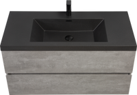 42" Bathroom Vanity Countertop Only, Single Hole Cabinet Top Matte Black, 24V12Pb42 Matte Black Quartz