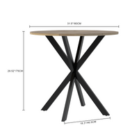 31.5 Inch Round Dining Table, Small Circle Kitchen Table With Metal Black Legs For 2 4 People,Modern Dining Room Table, Brown Only Table Rustic Brown Seats 4 Freestanding Round Mdf