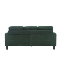 Velvet Sectional Couchl Shaped Sofa With Ottoman For Small Apartment Emerald Velvet 3 Seat