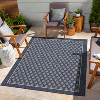 Sunshine Gc Har2007 Blue 2 Ft. 7 In. X 7 Ft. 3 In. Indoor Outdoor Area Rug Blue Polyester Polypropylene