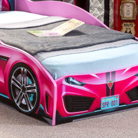 Speedy Toddler Race Car Bed, Pink Pink Particle Board