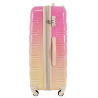 Hardshell Luggage Sets 3 Piece Gradient Color Expandable Suitcase With Spinner Wheels And Tsa Lock Lightweight 20" 24" 28" Available,Pink And Yellow Yellow Red Abs