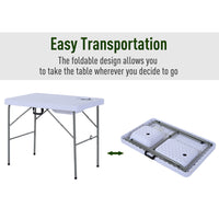 Outsunny Folding Camping Table With Faucet And Dual Water Basins, Outdoor Fish Table Sink Station, For Picnic, Fishing, 40'' White Hdpe