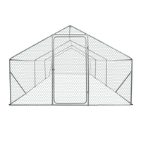 Xpt035 Outdoor Chicken Coop Metal Big Space 20*10*6Ft 3 Unit For Outdoor Farm Use Silver Grey Metal