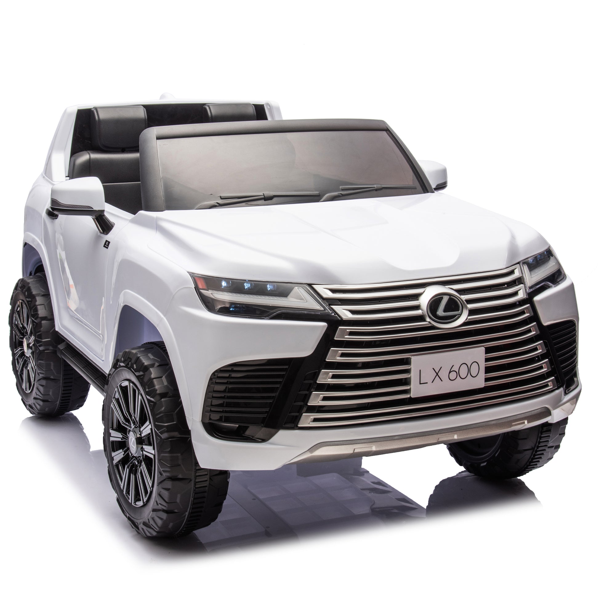 Licensed Lexus Lx600 24V Two Seater Xxl Kids Ride On Car W Parents Control,Seat Width 20 Inches,2Wd,Four Wheel Suspension,Bluetooth,Mp3,Music,Power Display,Speeds 1.86 3.11Mph For Kids. White Polypropylene