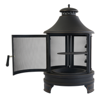 Xot035 Garden Metal Outdoor Heating Furnace For Backyard 2 In 1 Fire Pit For Outdoor Black Garden & Outdoor Metal