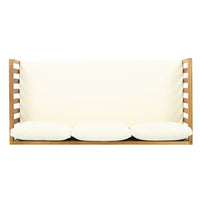 Claremont 3 Seater Daybed Beige Teak Wood Waterproof Fabric