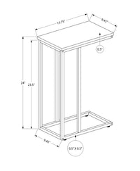 Accent Table, C Shaped, End, Side, Snack, Living Room, Bedroom, Grey Laminate, Black Metal, Contemporary, Modern Grey Particle Board
