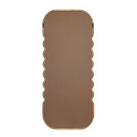 31.4X1.4X74" Oversized Wooden Floor Mirror With Unique Brown Frame Brown Pine