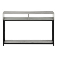 Accent Table, Console, Entryway, Narrow, Sofa, Living Room, Bedroom, Grey Laminate, Black Metal, Contemporary, Modern Grey Metal