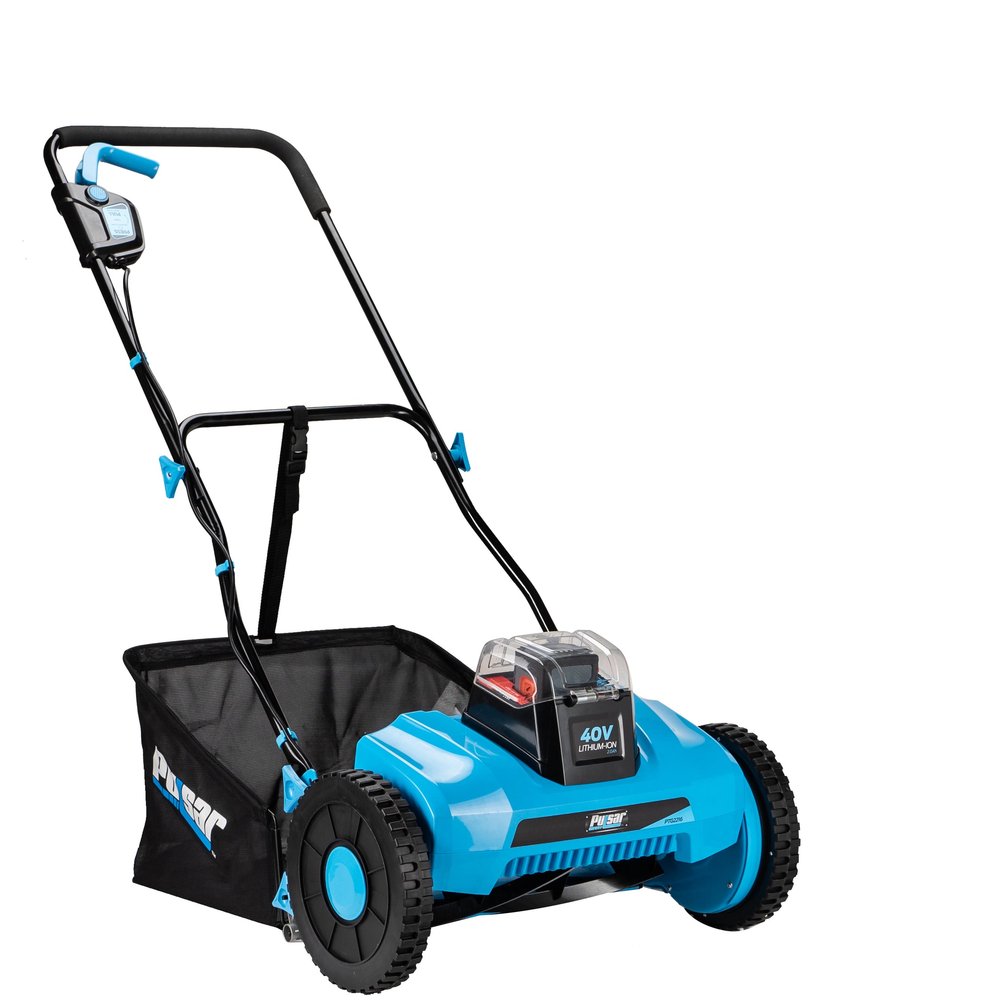 40V 16" Path Reel Mower Black Blue Metal