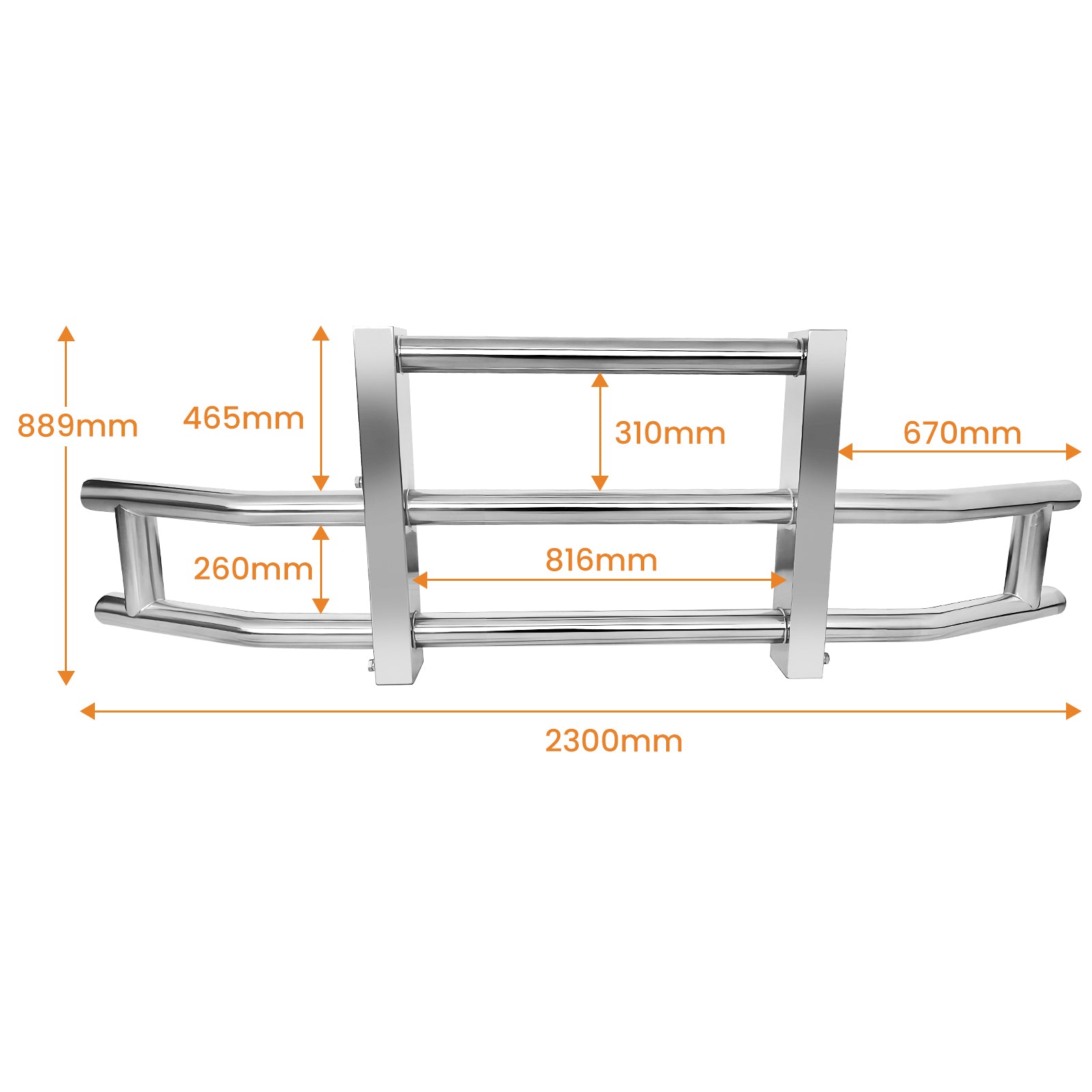 Detachable Stainless Steel Front Bumper S07Chrome Stainless Steel