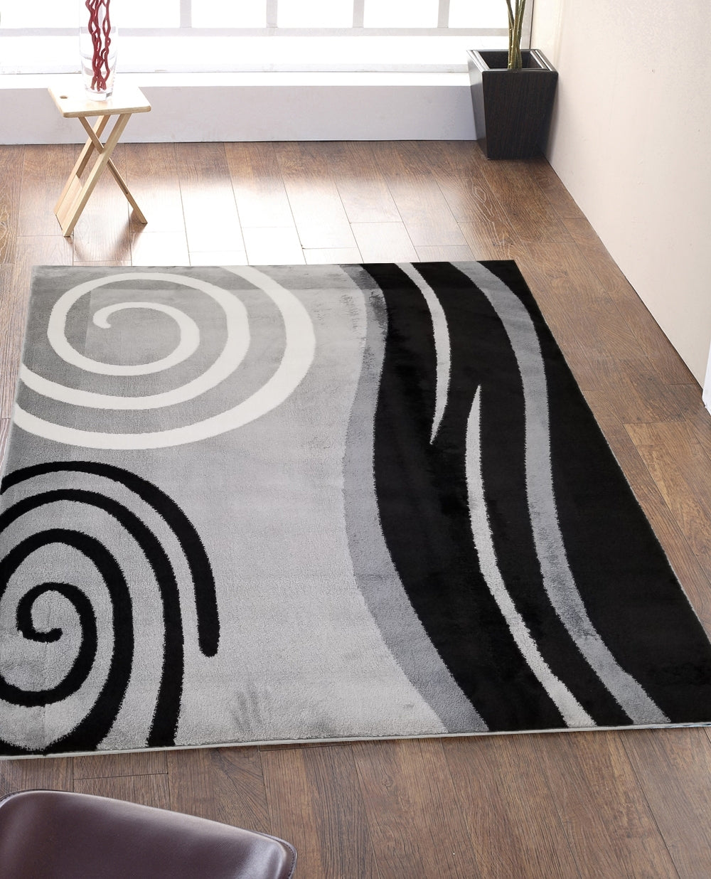 Jersey Area Rugs, Carpets For Livingroom, 7X10 Area Rugs ,045 Black Grey Rectangle 8&10 Black Grey Contemporary Abstract Polypropylene