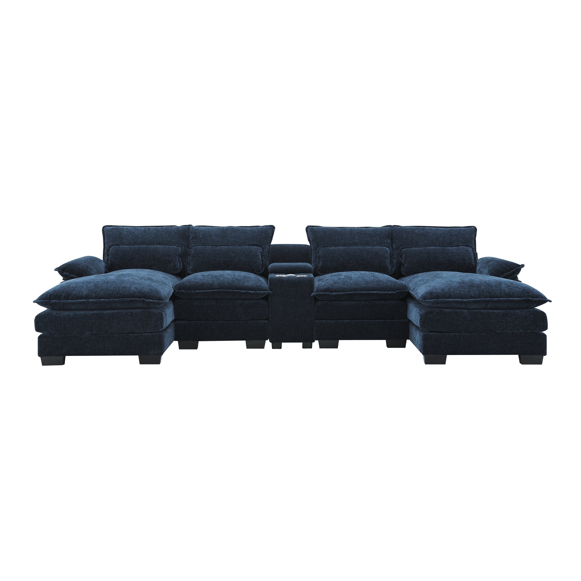 8804Aac Console Blue Chenille 1 Seat