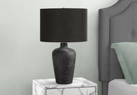 Lighting, Table Lamp, 24"H, Black Ceramic, Black Shade, Contemporary Black Ceramic