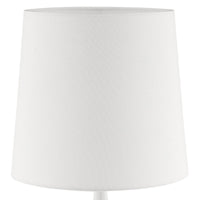 23.5" Tall "Niyor" Modern Mid Century Touch On Table Lamp, Powder White White Metal