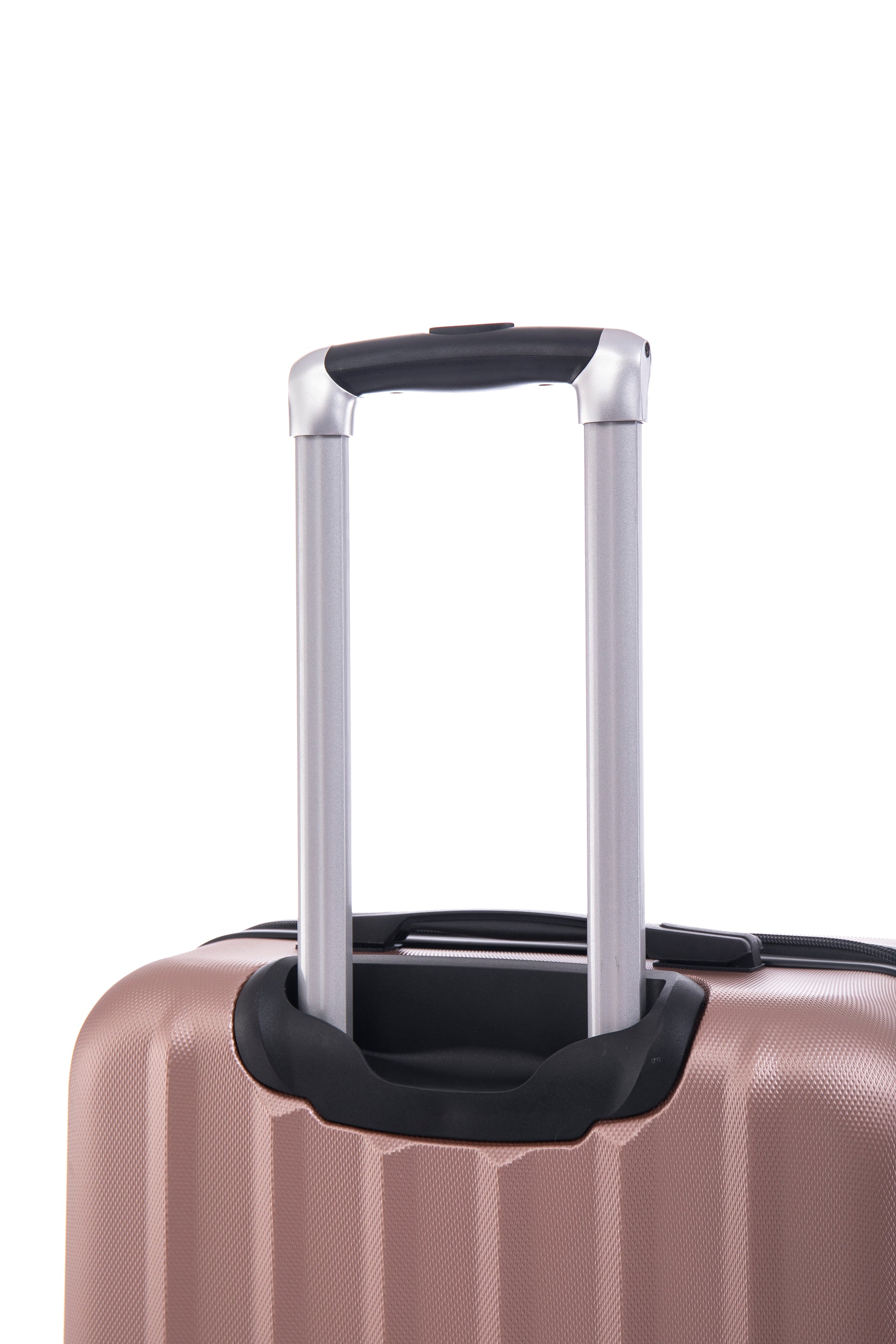 3 Piece Abs Hard Luggage Set With Swivel Wheels And Password Lock, 20 24 28 Inch Rose Gold Rose Gold Abs