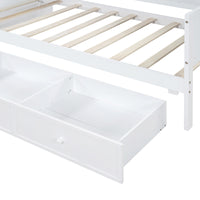 Twin Size Wooden Daybed With 3 Drawers, Usb Ports And Deskwhite Twin White Wood