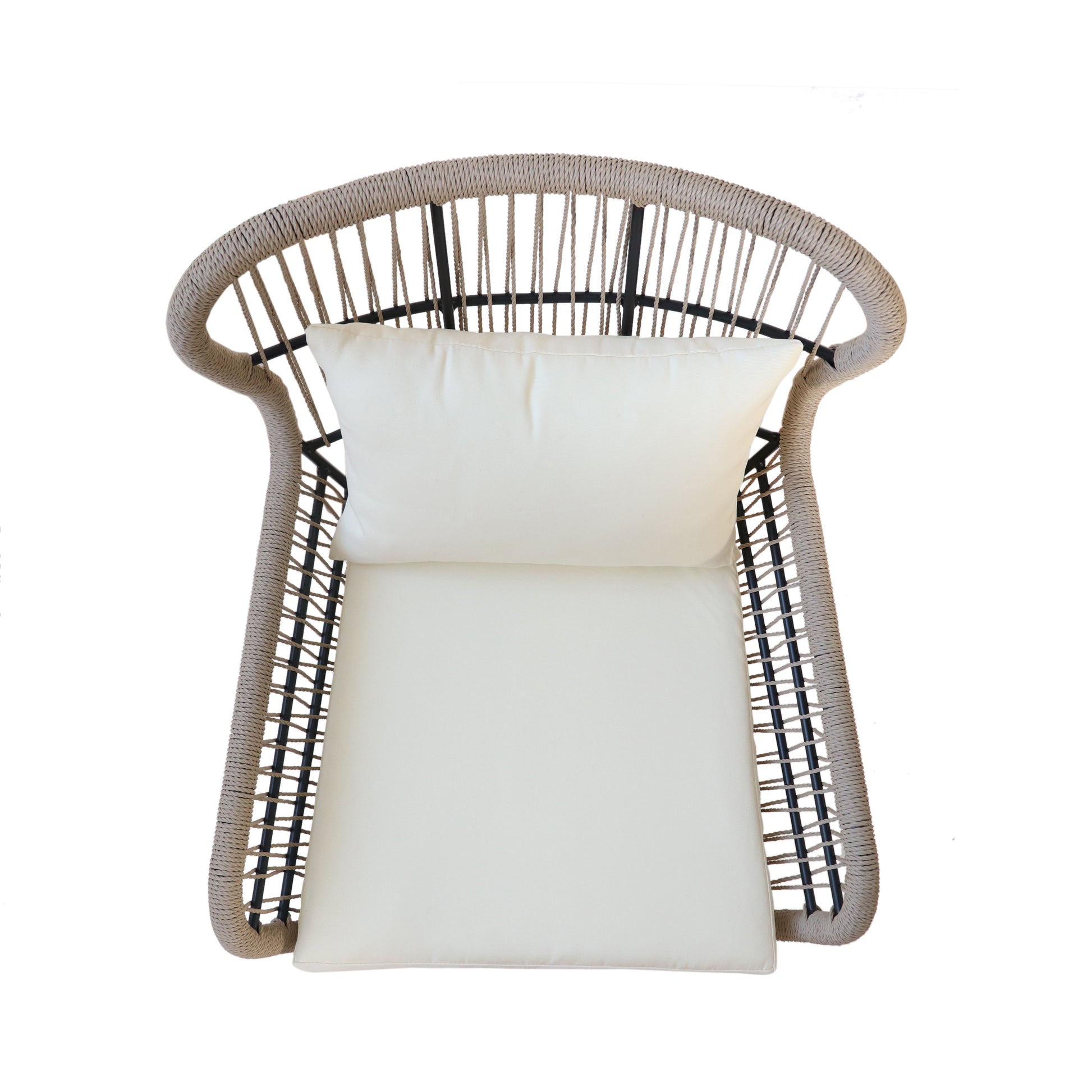 Southport Club Chair Brown Beige Woven Rope