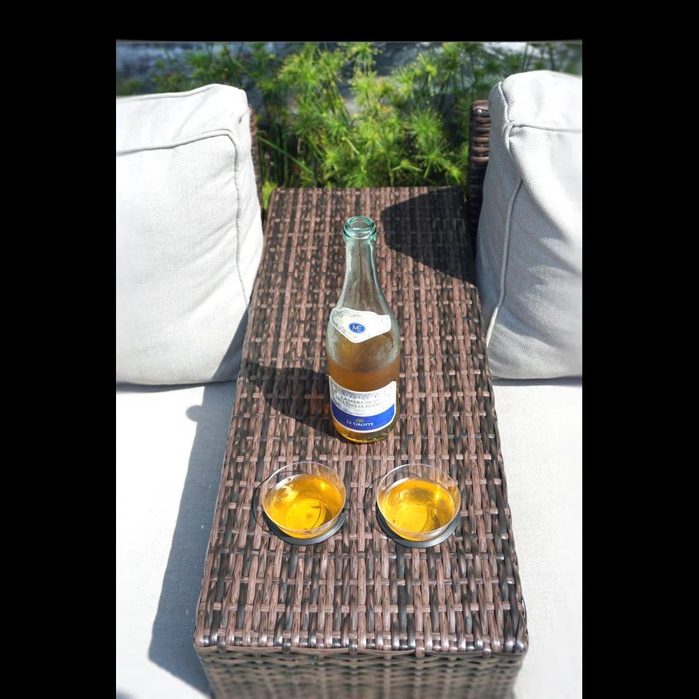 Fully Assembled Outdoor Side Table No Sectional Brown Rust Resistant Frame Stain Resistant Cushions Garden & Outdoor Modern Sofa Seating Groups Wicker Wicker
