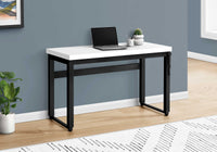 Computer Desk, Home Office, Standing, Adjustable, 48"L, Work, Laptop, White Laminate, Black Metal, Contemporary, Modern White Particle Board