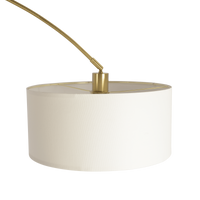 Ambient Arch Gold Brass Floor Lamp With Large Linen Shade Gold,White,White Marble Table&Floor Lamps Brass,Faux Marble,Linen