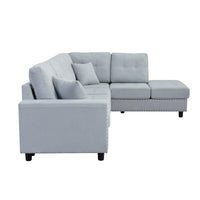 109.2''L Shaped Modular Sectional Sofa With Removable Back Cushions And 2 Pillows, Suitable For Living Rooms, Offices, And Apartments Light Gray Polyester 5 Seat